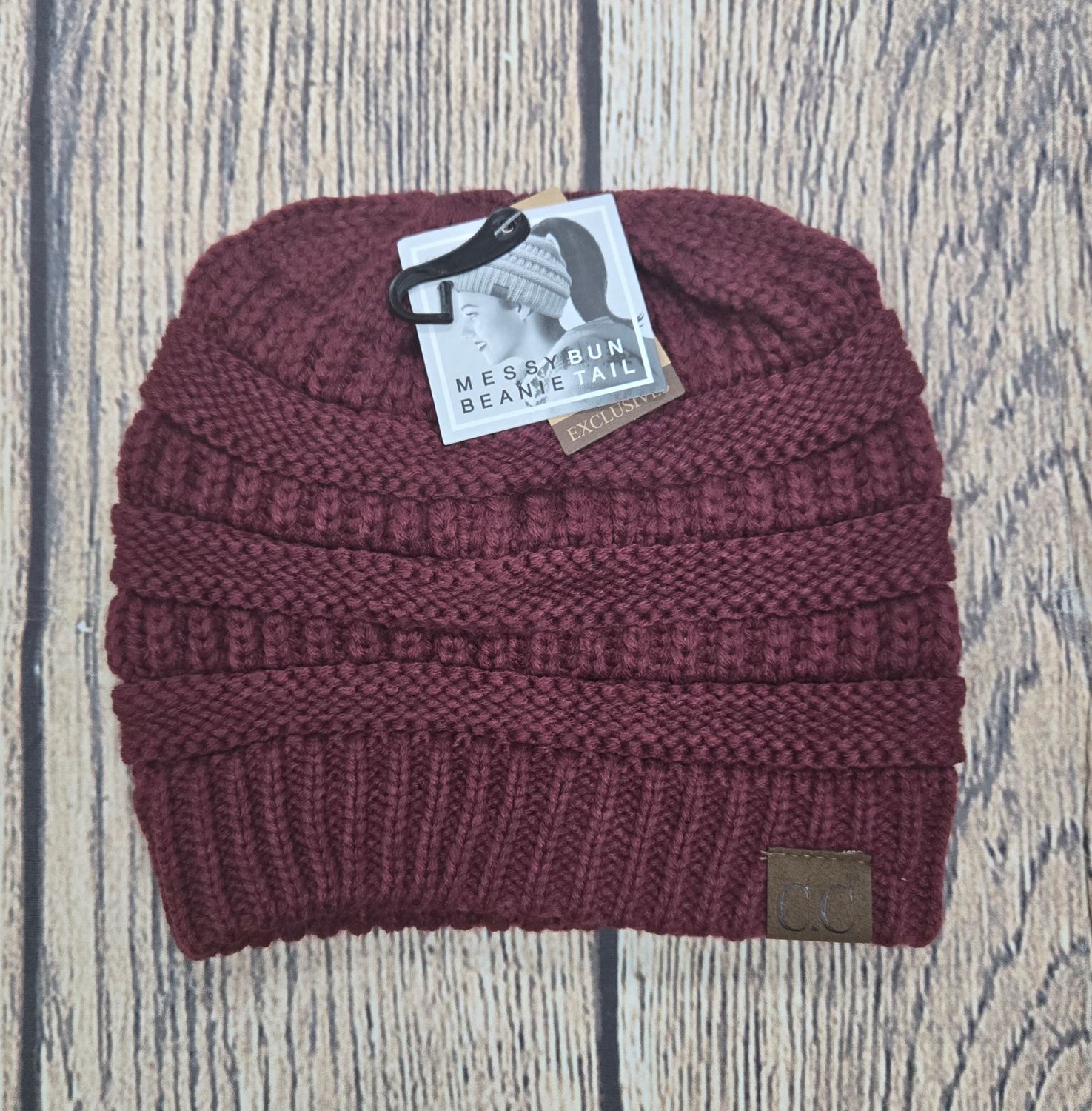 Solid Classic C.C. Beanie Tail - Maroon Color