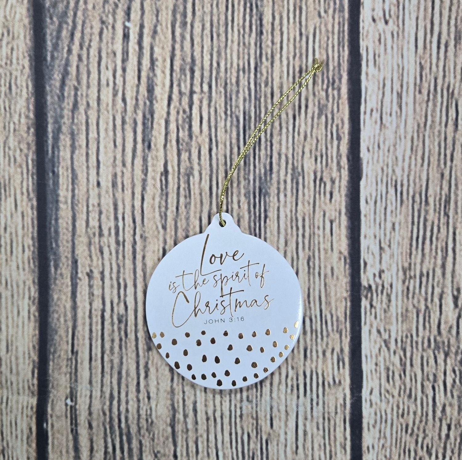 Love The Spirit of Christmas Ceramic Ornament