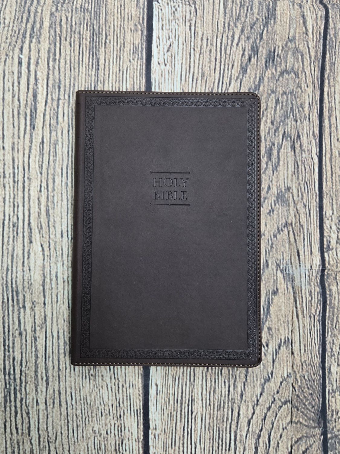 NIV Value Large Print Thinline Bible - Brown Leathersoft