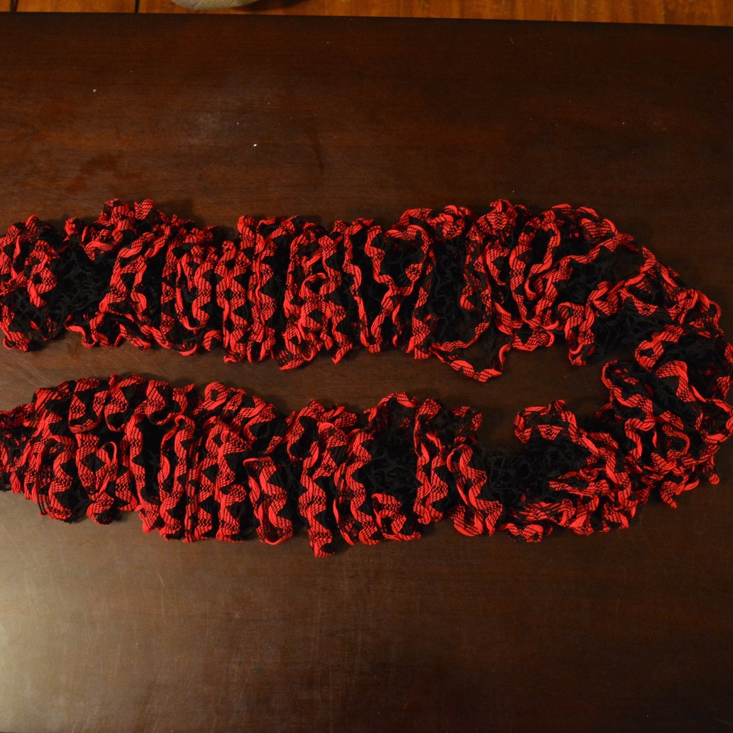 Handmade Black and Red Scarf