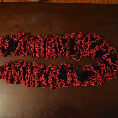 Handmade Black and Red Scarf