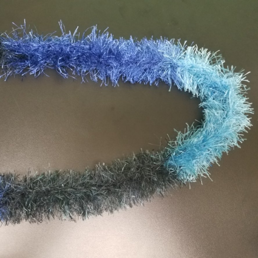 Blue and Black Eyelash Colored Scarf