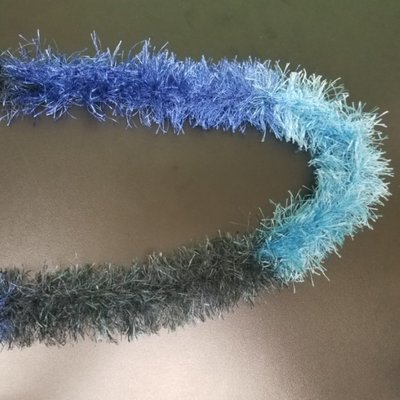 Blue and Black Eyelash Colored Scarf