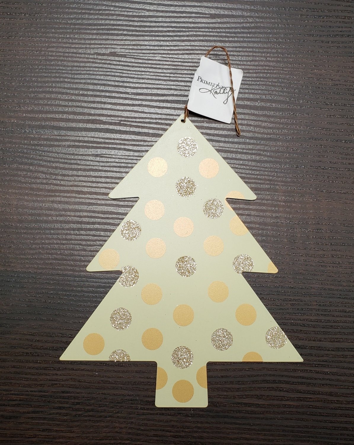 Tin Tree Ornament - Polka Dotted Pattern - Primitives by Kathy