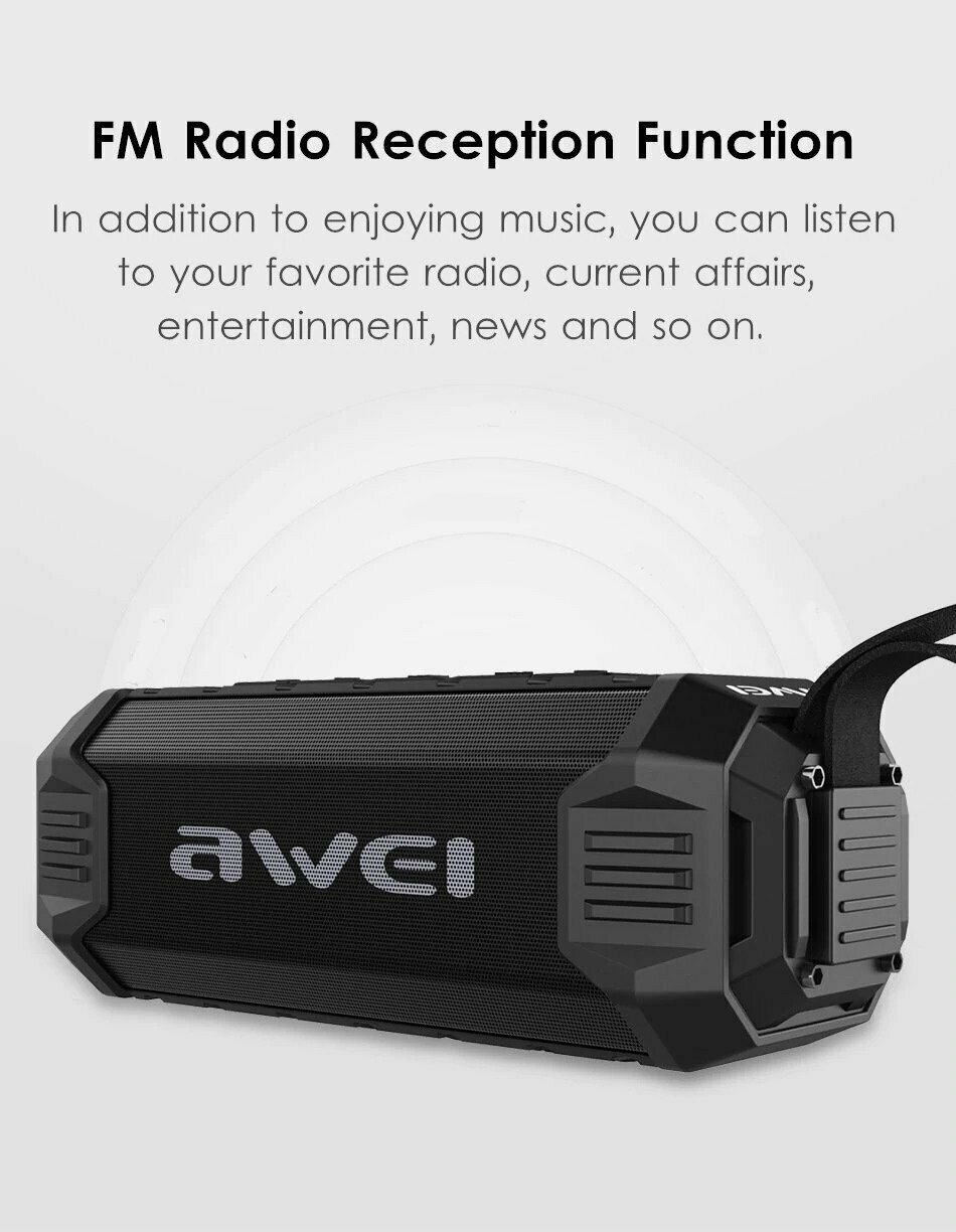 Original Awei Y280 Outdoor IPX4 Waterproof Wireless Bluetooth Speaker HIFI Stereo High Quality Sound With Power Bank Function