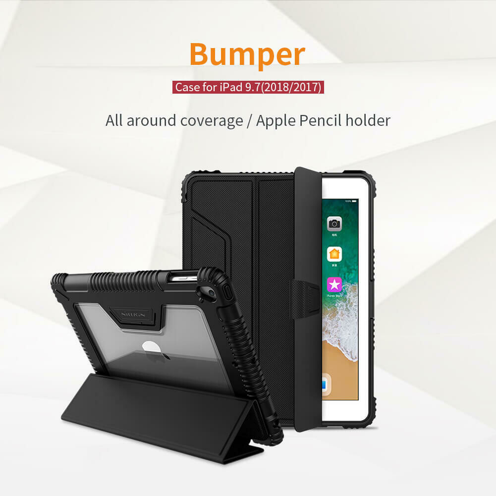 Premium Nillkin Bumper Leather cover case for Apple iPad Pro, iPad Air and Air 2, (Inch 9.7")