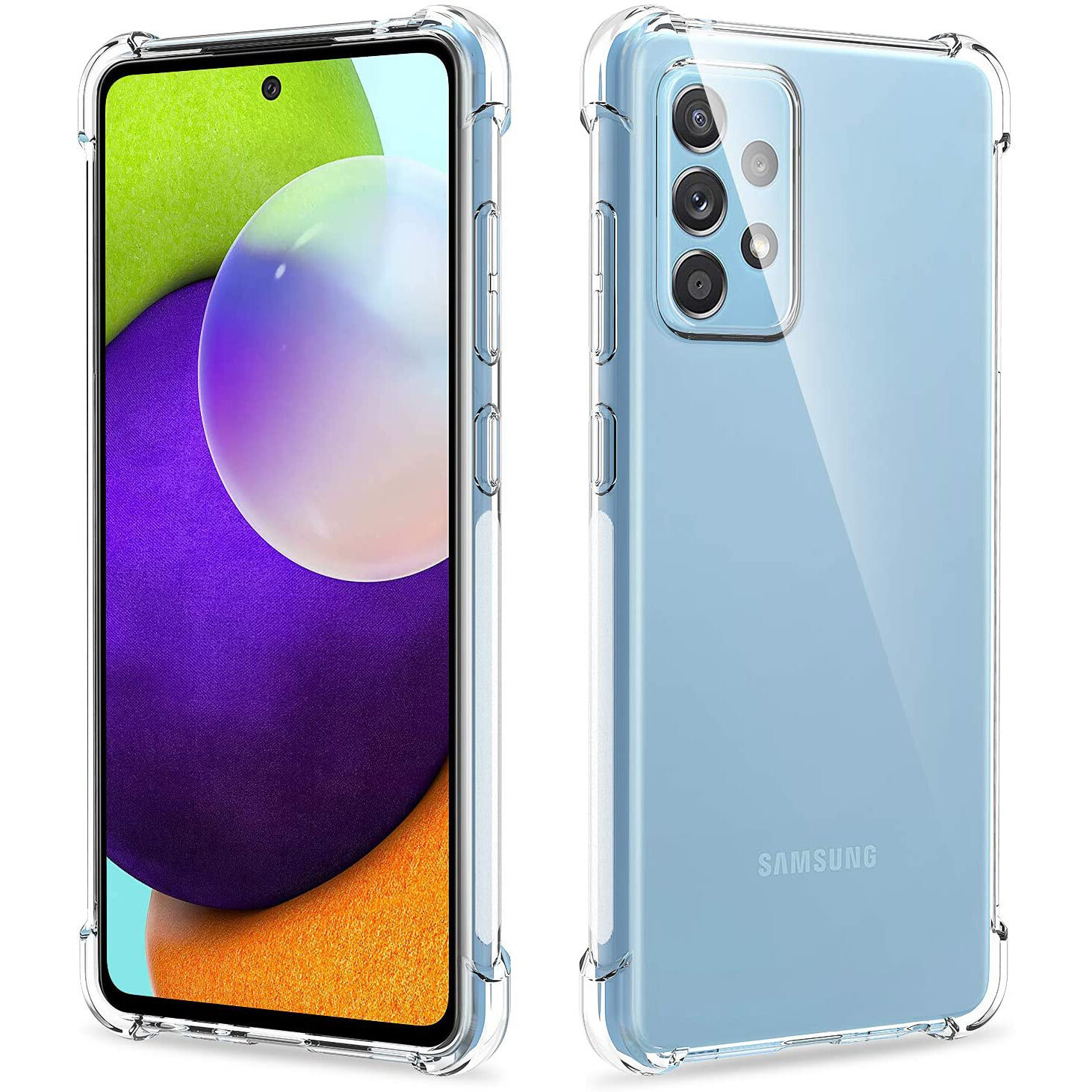 Samsung Galaxy A52 Premium Antiburst Clear Armor Shockproof Case with 3D Screen Protector Glass