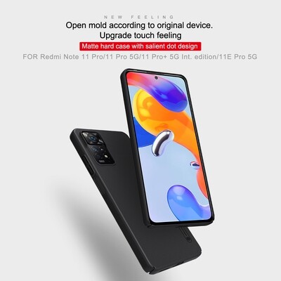 Xiaomi Redmi Note 11 Pro / Note 11 Pro 5G Nillkin Super Frosted Shield Matte Shield cover case with Gift Cell Phone stand and 3D Screen Protector Glass