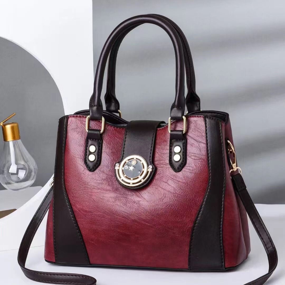 Office Design Women Work Leather Bag 2 Color Mix Style