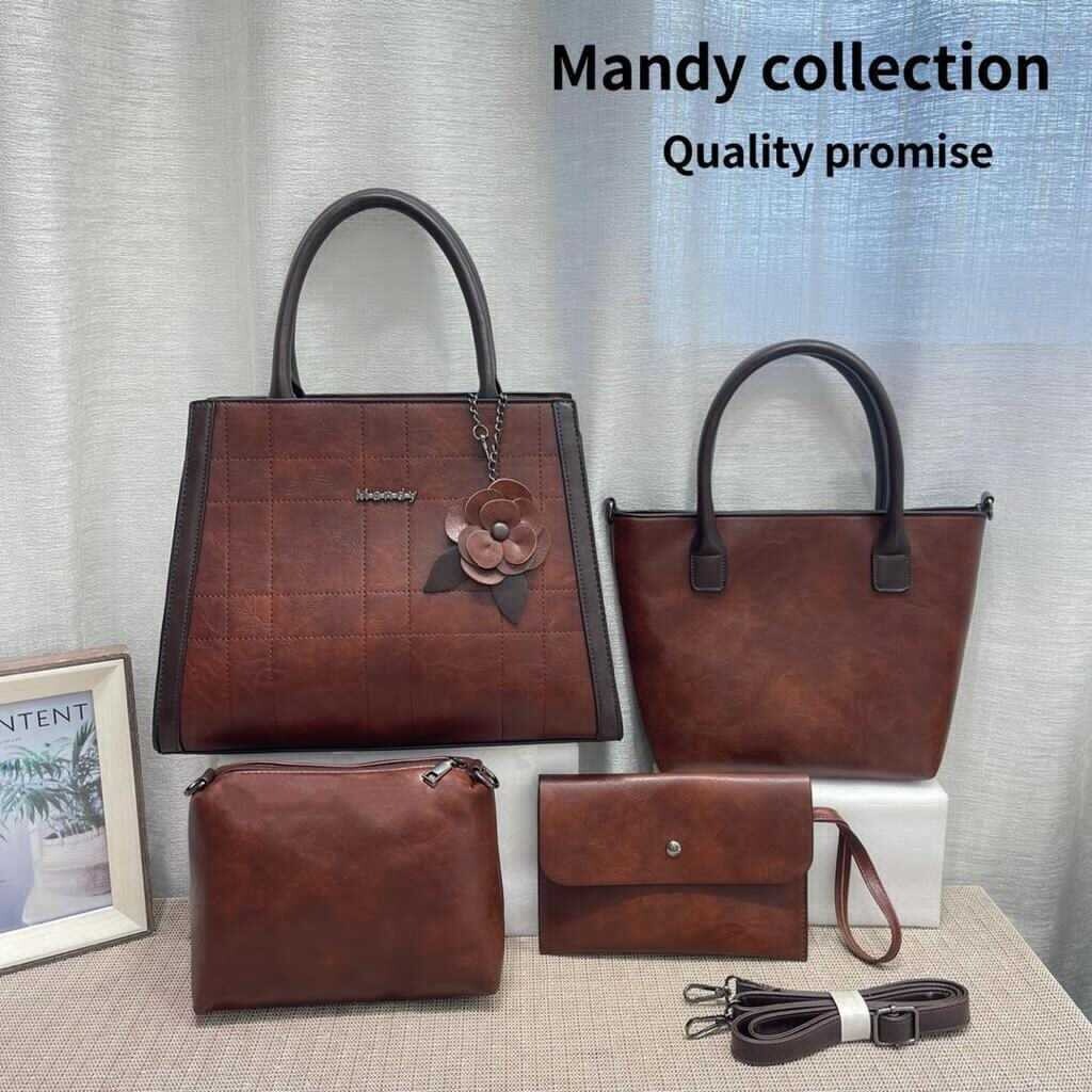 4 in 1 Mandy Collection Quality Promise Business Style Genuine Leather Women Shoulder Bag - Code 50055