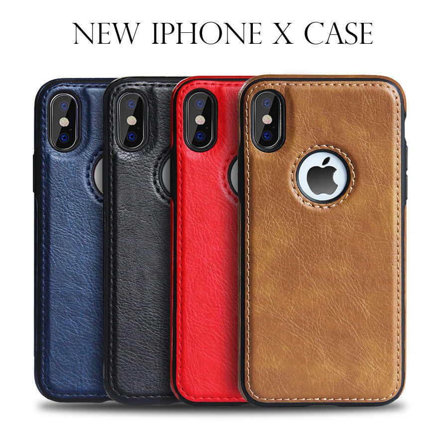 iPhone X, iPhone Xs, iPhone XR and iPhone Xs Max Luxury PU Leather Shockproof Business Style Mobile Phone Case