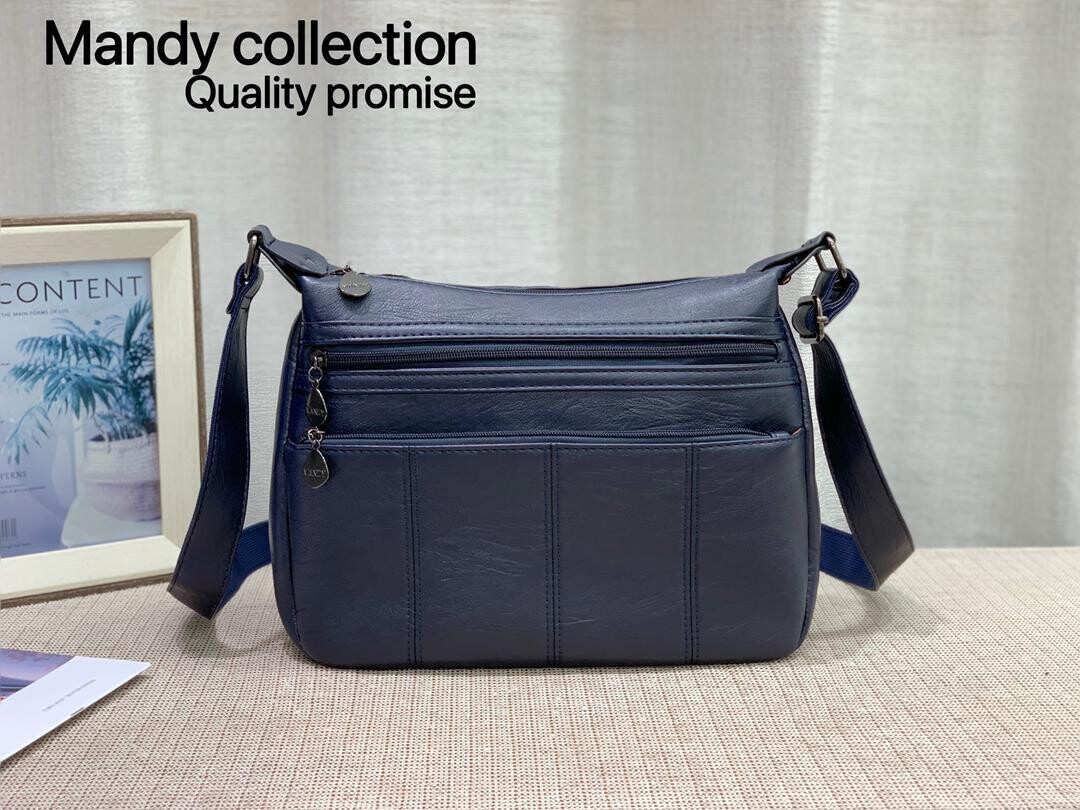 Mandy Collection Quality Promise Retro Exquisite Workmanship Luxury Women Leather Elegant Tote Shoulder Handbag