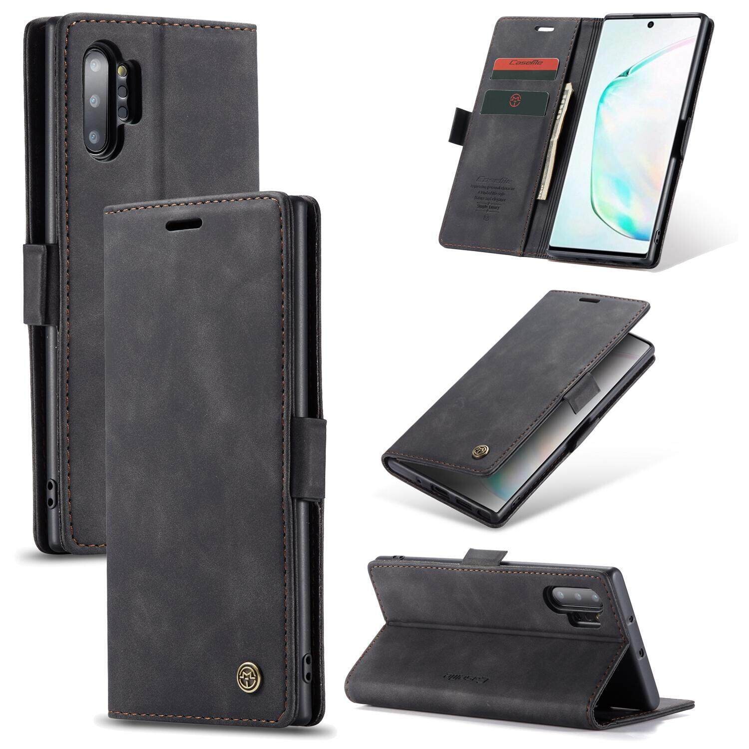 Samsung Galaxy Note 10 Plus CASEME Series Business Style PU Leather Stand Flip Wallet Case Auto-absorbed Magnetic Phone Cover