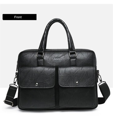 JEEP BULUO 2023 Yao Classic Executive Business Style Men Laptop & Macbook Split Leather Briefcase Bag
