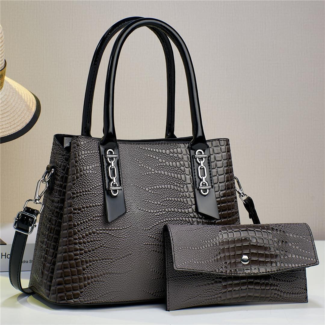 Alasha Croc Mini Business Style Classic Design 2 in 1 Wallet and Crossbody Satchel Shoulder Bag