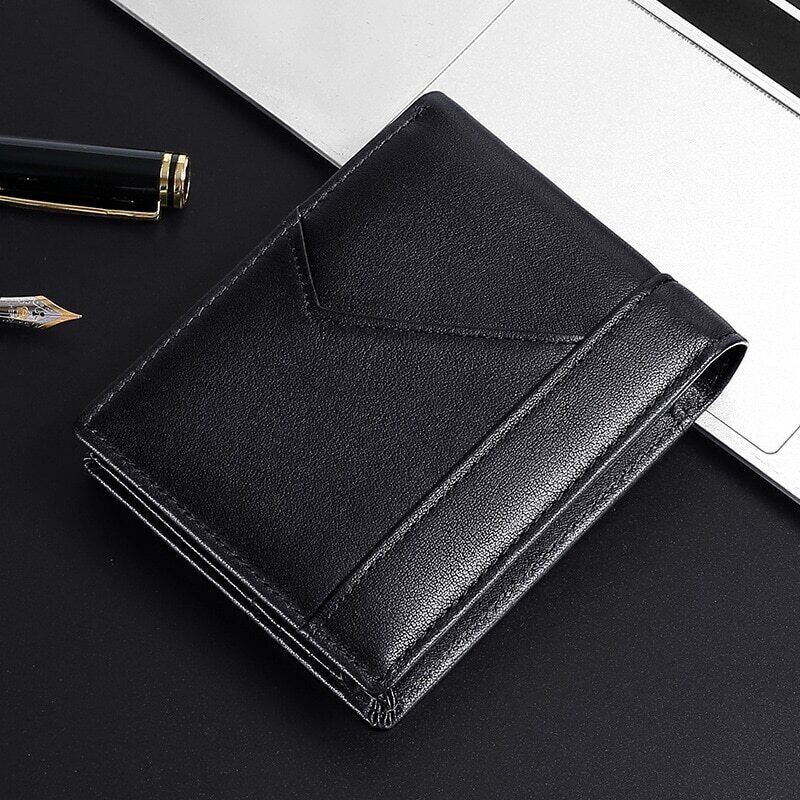 NC Genuine Leather Minimalist Bifold Slim Wallet For Men with RFID Blocking Anti-Magnetic Theft