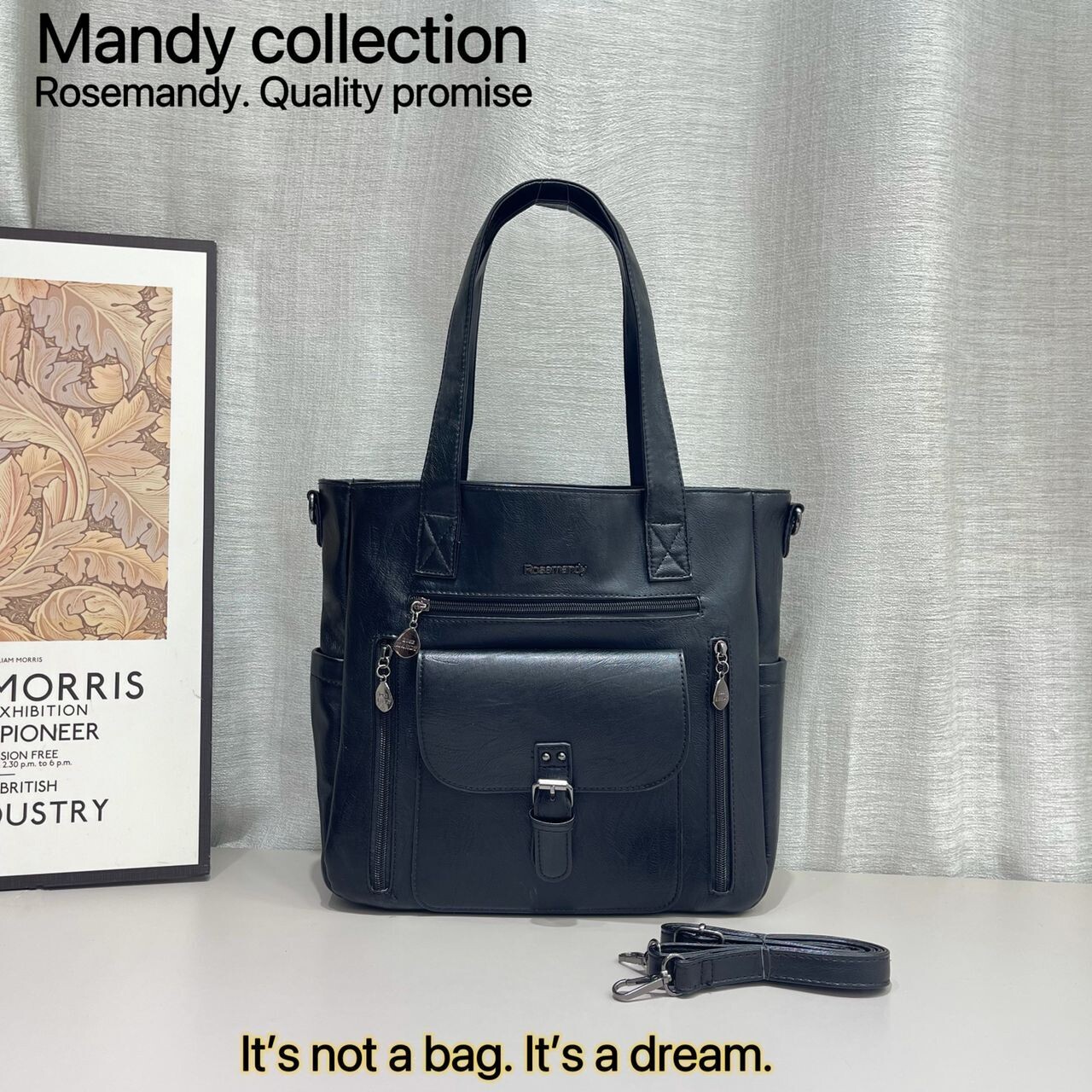 Mandy Collection Large Capacity Quality Grain baby Feel Soft Leather Official Business Style Cross Shoulder Bag