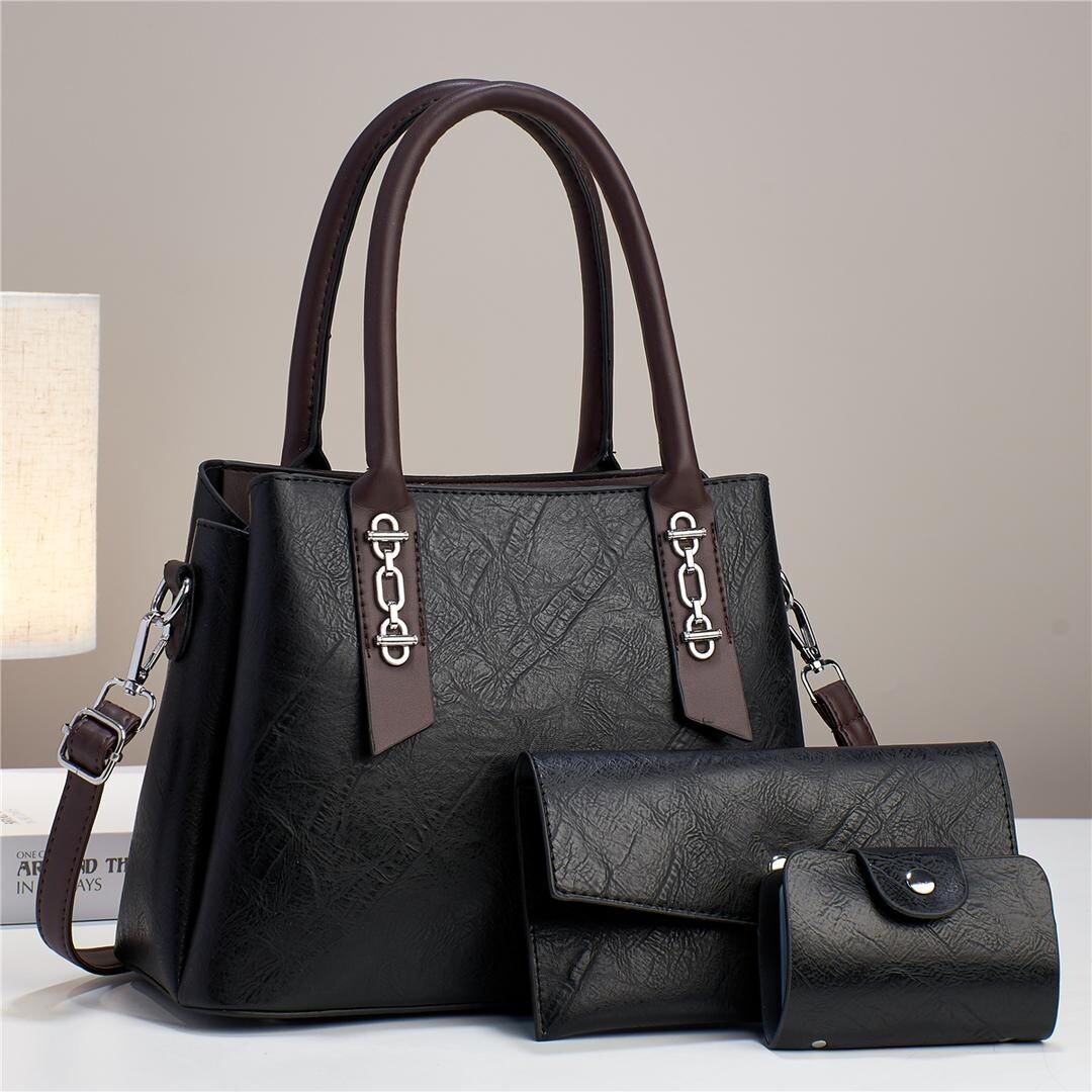 3 Piece Bolsos Classic Mini Design Ladies Fashion Purse, Wallet and Crossbody Satchel Shoulder Bag
