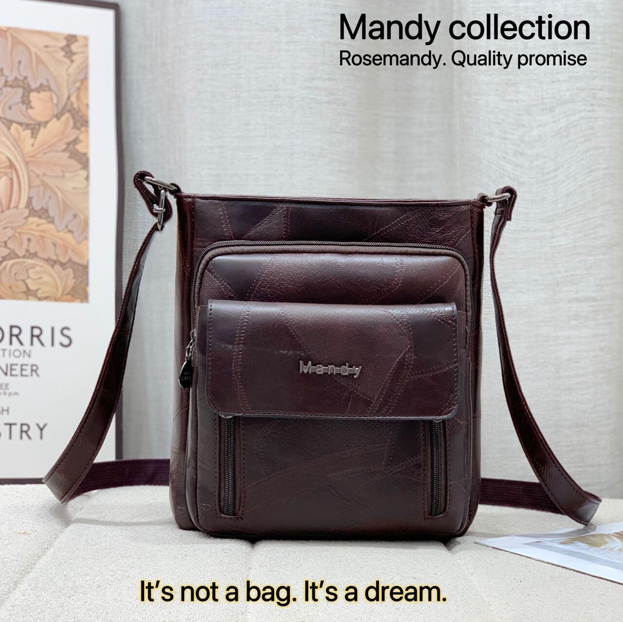 Mandy Business Choice 2024 Design Grain Leather Ladies Crossbody Shoulder Baby-Feel Soft Leather Bag