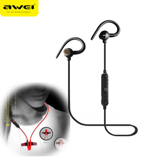 AWEI A620BL In-Ear Wireless Bluetooth Stereo Earphones For Phone With Microphone Ear hook Headset Noise Isolation