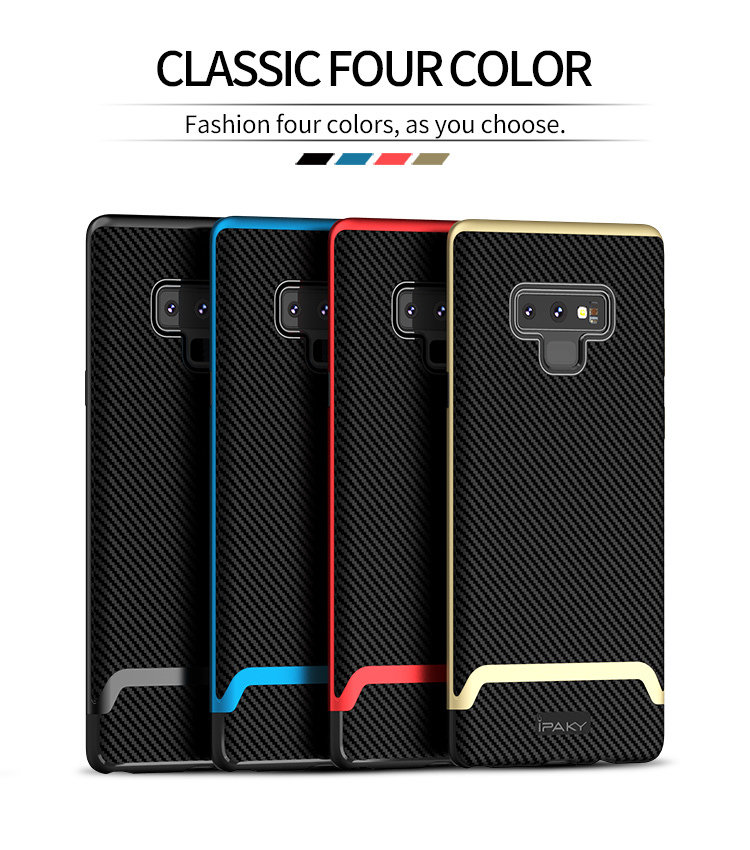 Samsung Note 9 Mars Series iPaky Note 9 Silicone Carbon Fiber PC Hybrid Shockproof Protective Cover for Samsung Galaxy Note 9 Case
