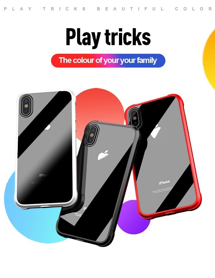 For iPhone X Case Cover Ipaky Fashion Full Cover for iPhoneX Shockproof Transparent 360 Full Package Protection
