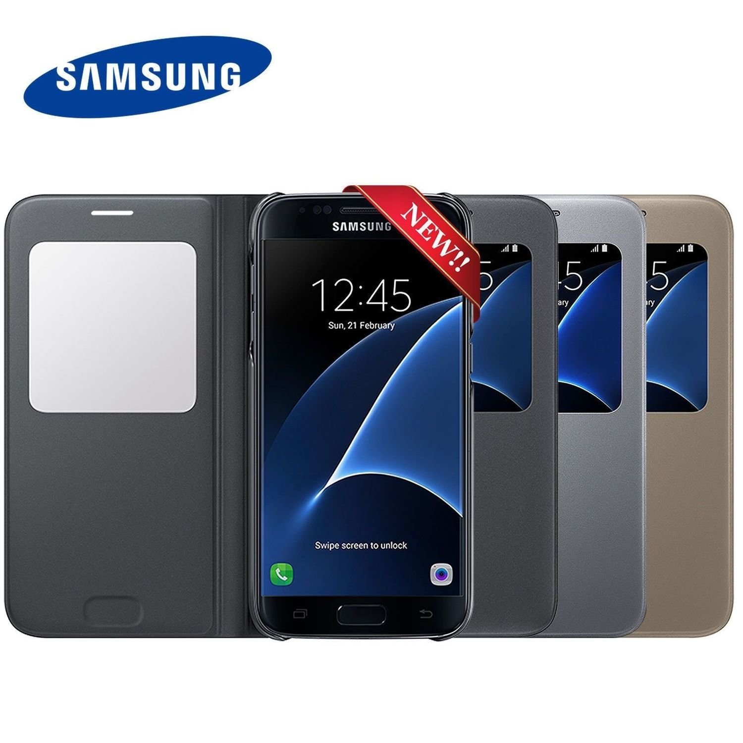 Official Galaxy S7 S View Cover EF-CG930PBEGWW