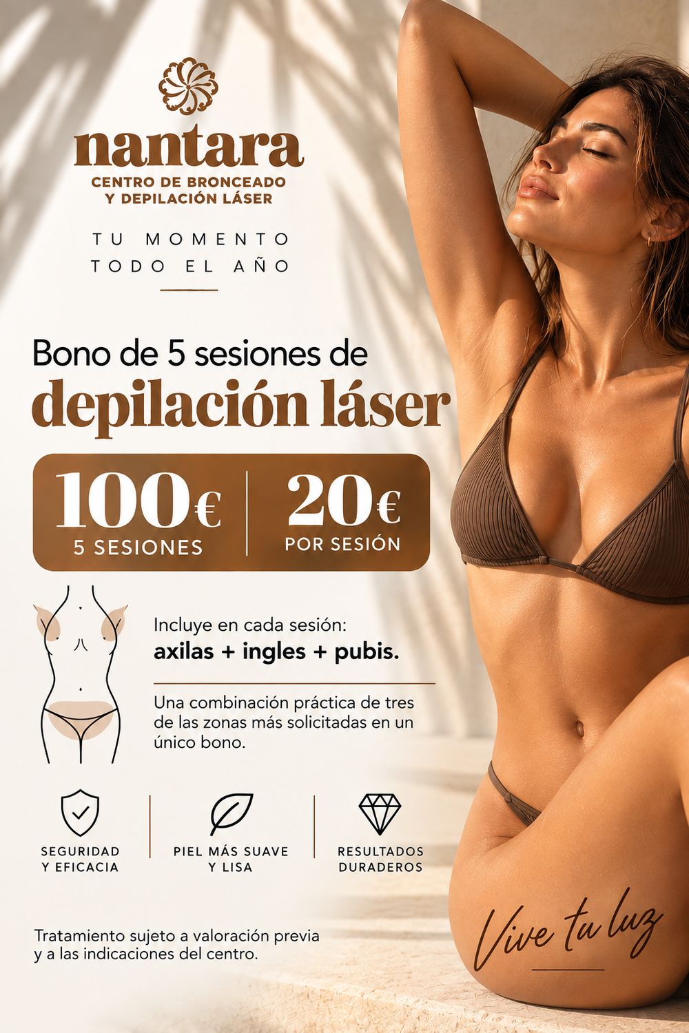 Bono 5 sesiones · Axilas + ingles + pubis Bono 5 sesiones · Axilas + ingles + pubis