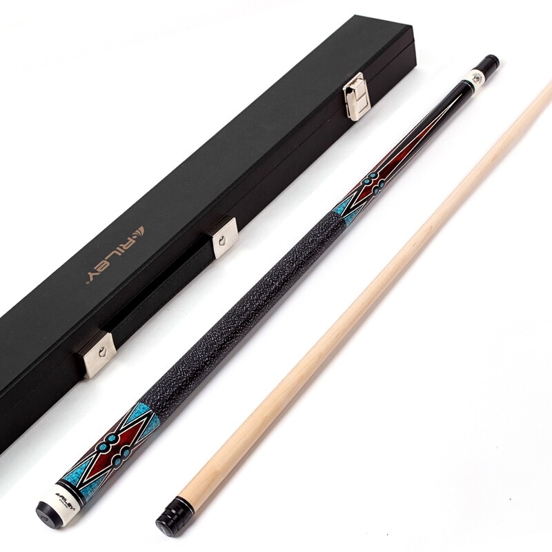 Riley Centurion American Pool Cue - Black - 13mm Tip and Linen Grip Section - 147cm