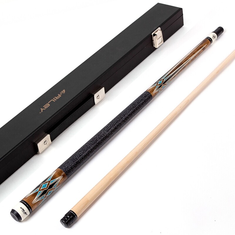Riley Centurion American Pool Cue - Brown - 13mm Tip and Linen Grip Section - 147cm
