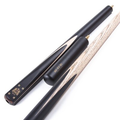 BCE 3 Piece Heritage Snooker Cue and Hard Case 3/4 Cut- Sapele Mahogany Butt - 9.5mm Tip - 145cm - Black/Natural