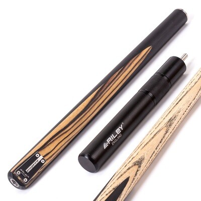 Riley Elegance - 3 Piece Snooker Cue and Hard Case 3/4 Cut- Ebony Butt- 9.5mm Pro Tip - 145cm - Black/ Natural White Ebony Front Splice