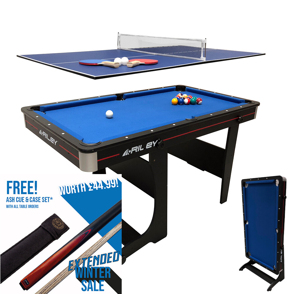 Riley Folding Pool Table 2 in 1 5ft Vertical Folding with Table