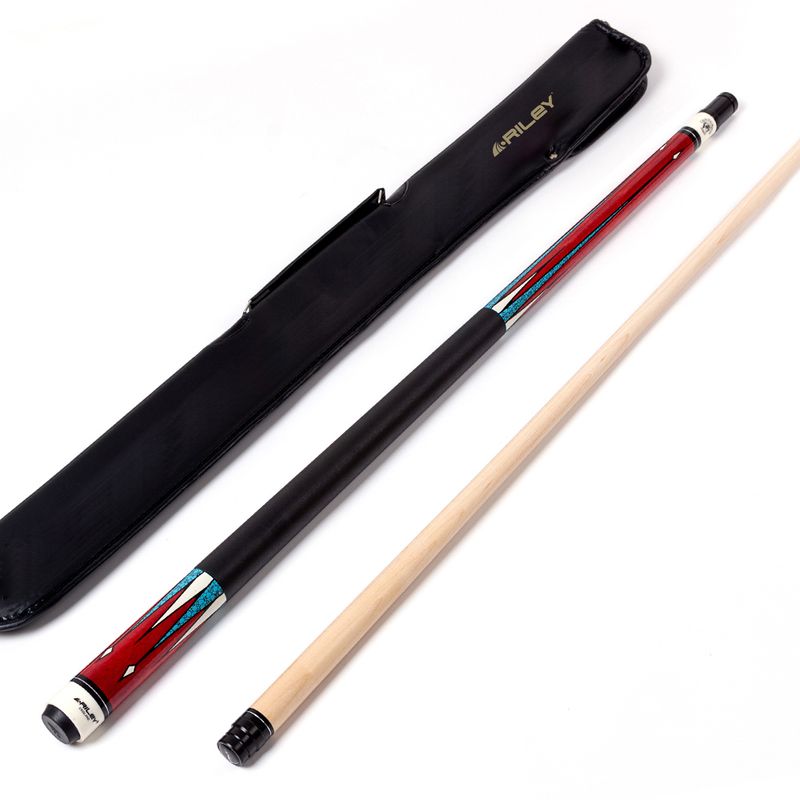 Riley Centurion American Pool Cue - Red - 13mm Tip and Leatherette Grip Section - 147cm