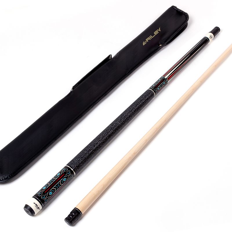 Riley Centurion American Pool Cue - Black - 13mm Tip and Linen Grip Section - 147cm