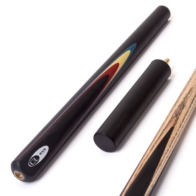 BCE 3 Piece Christophe Lambert Cue and Hard Case 3/4 Cut - 9.5mm Tip - 145cm - Black/Natural
