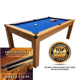 Riley Semi Pro American Pool Table - Oak with Blue Cloth - 7ft - Metal Frame