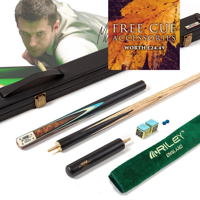 BCE 3 Piece Grand Master Snooker Cue and Hard Case 3/4 Cut- Layered Ebonised Black Wood Butt - 9.5mm Tip - 145cm - Black/ Blue/ Natural