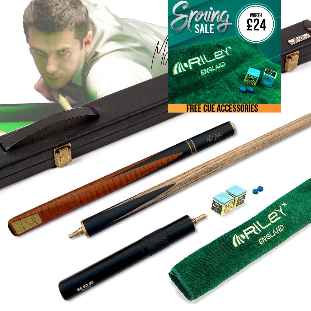BCE Mark Selby Signature Series 4 Piece 3/4 Ash Snooker Cue - 9.5mm Tip - 145cm - Black/Natural Wood
