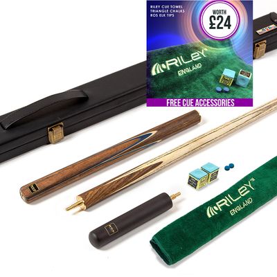 BCE 3 Piece Snooker Cue 3/4 Cut- Exotic Wood Butt with 9.5mm Tip - 145cm - Blue/ Natural Wood BCE 3 Piece Snooker Cue 3/4 Cut- Exotic Wood Butt with 9.5mm Tip - 145cm - Blue/ Natural Wood