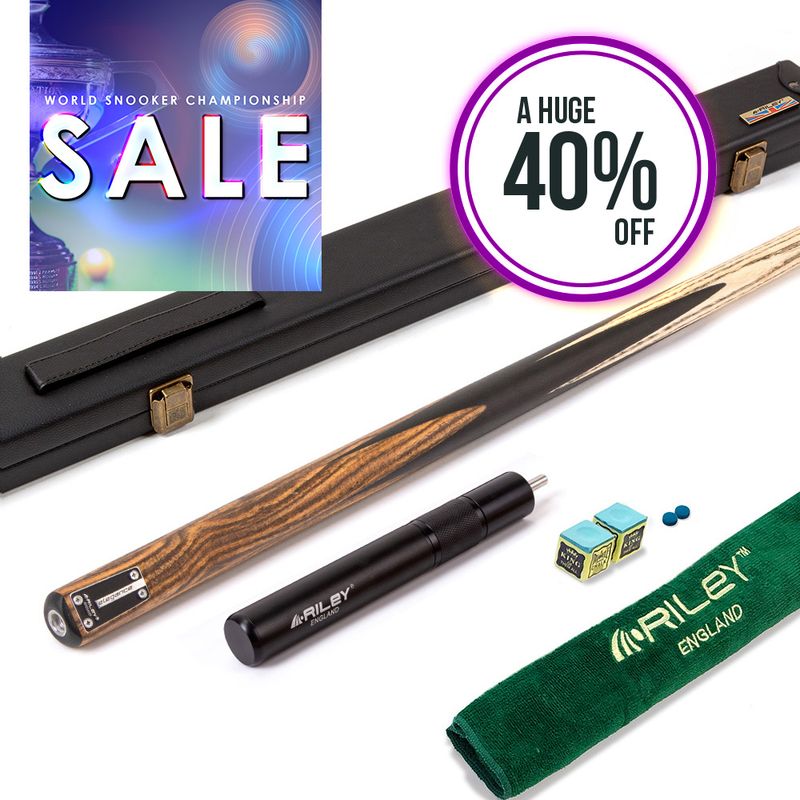 Riley Elegance - 2 Piece Snooker Cue and Hard Case - 1 Piece Cue - Ebony Butt- 9.5mm Pro Tip - 145cm - Black/ Natural Golden Sandal 360Ëš Splicing Riley Elegance - 2 Piece Snooker Cue and Hard Case - 1 Piece Cue - Ebony Butt- 9.5mm Pro Tip - 145cm - Black/ Natural Golden Sandal 360Ëš Splicing