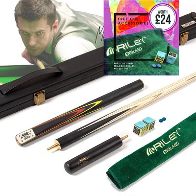 BCE 3 Piece Grand Master Snooker Cue and Hard Case 3/4 Cut- Layered Ebonised Black Wood Butt - 9.5mm Tip - 145cm - Black/Red/ Yellow BCE 3 Piece Grand Master Snooker Cue and Hard Case 3/4 Cut- Layered Ebonised Black Wood Butt - 9.5mm Tip - 145cm - Black/Red/ Yellow