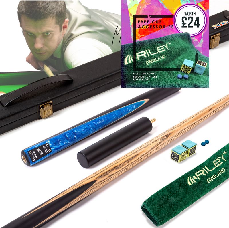 BCE Black Series - Mark Selby - 3 Piece Snooker Cue and Hard Case - 3/4 Cut Cue - Layered Ebonised Black Wood Butt - 9.5mm Tip - 145cm - Black/ Blue and White Marbleised Resin BCE Black Series - Mark Selby - 3 Piece Snooker Cue and Hard Case - 3/4 Cut Cue - Layered Ebonised Black Wood Butt - 9.5mm Tip - 145cm - Black/ Blue and White Marbleised Resin
