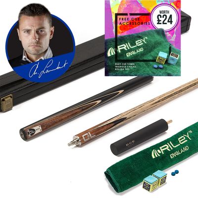 BCE C8L - 3 Piece English Pool Cue 3/4 Cut - Layered Ebonised Black Wood Butt with 9mm Tip - 145cm - Black/ Dark Wood - with Deluxe Hard Case BCE C8L - 3 Piece English Pool Cue 3/4 Cut - Layered Ebonised Black Wood Butt with 9mm Tip - 145cm - Black/ Dark Wood - with Deluxe Hard Case