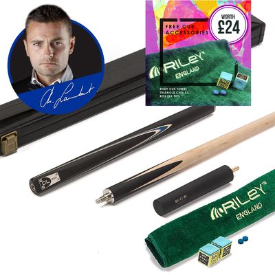 BCE C8L Victory Replica - 3 Piece English Pool Cue 3/4 Cut - Layered Ebonised Black Wood with 9mm Tip - 145cm - Black/ Blue - with Deluxe Hard Case BCE C8L Victory Replica - 3 Piece English Pool Cue 3/4 Cut - Layered Ebonised Black Wood with 9mm Tip - 145cm - Black/ Blue - with Deluxe Hard Case