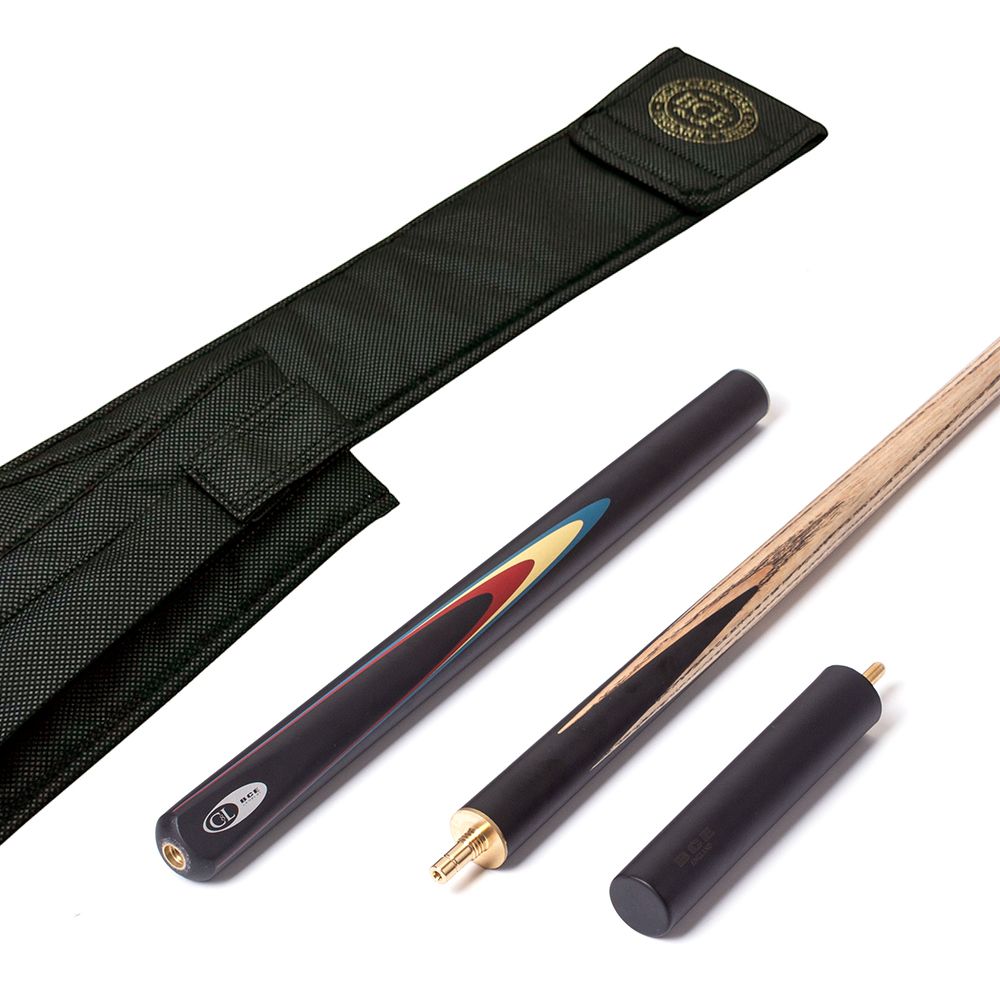 BCE 3 Piece Christophe Lambert Cue and Soft Case 3/4 Cut - 9.5mm Tip - 145cm - Black/Natural