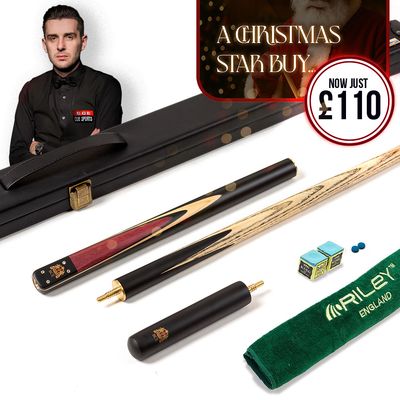 BCE 3 Piece Heritage Snooker Cue and Hard Case 3/4 Cut- Sapele Mahogany Butt - 9.5mm Tip - 145cm - Black/Natural/Purple