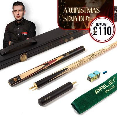 BCE 3 Piece Heritage Snooker Cue and Hard Case 3/4 Cut- Sapele Mahogany Butt - 9.5mm Tip - 145cm - Black/Natural/Purple
