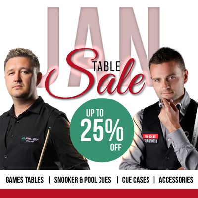 BCE Table Sports January Sale  - Up to 25% Riley and BCE Snooker and Pool Tables