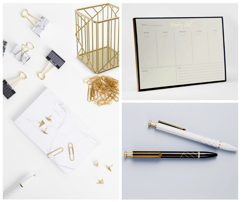 Modern Gold & Marble Desk Kit